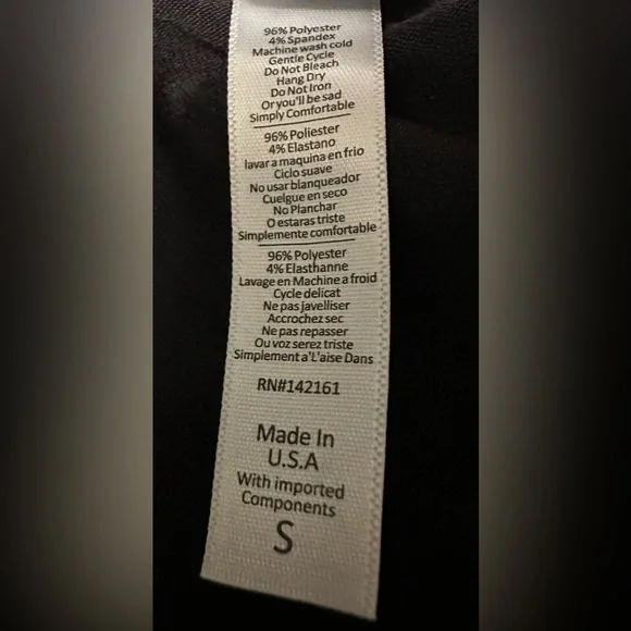 LuLaRoe Women’s Black Long Sleeve Scoop Neck Top Stretchy Casual Size Small - Picture 3 of 5